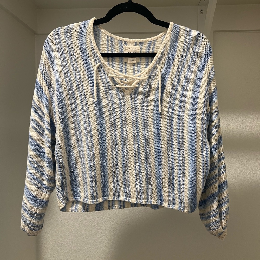 Billabong Blue and Cream Knit Sweater